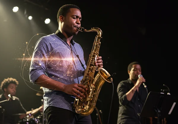 Musician confidently performs with an internalized rhythm.