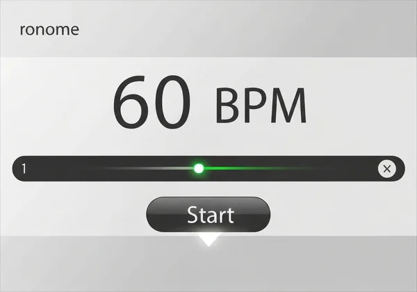 Online metronome with BPM slider and start button display