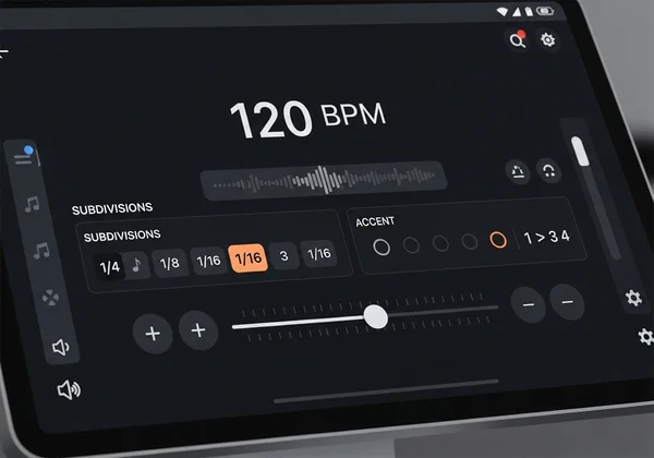 Online metronome with advanced settings for subdivisions