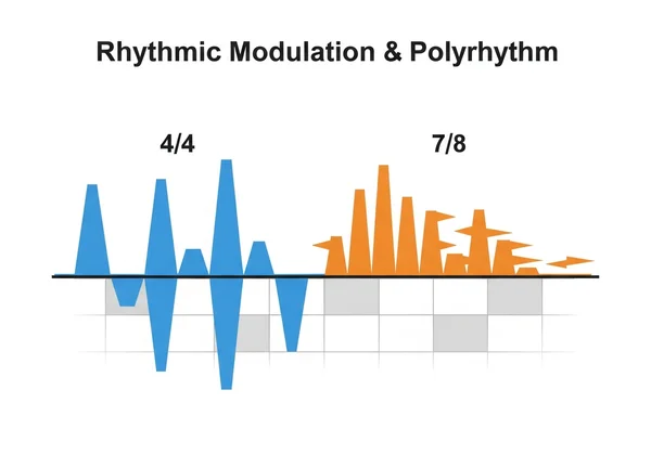 Diagram illustrating rhythmic modulation or polyrhythm