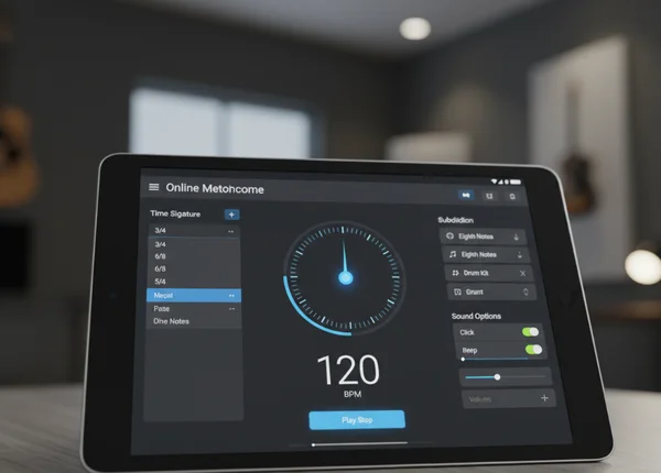Screenshot of a customizable online metronome tool