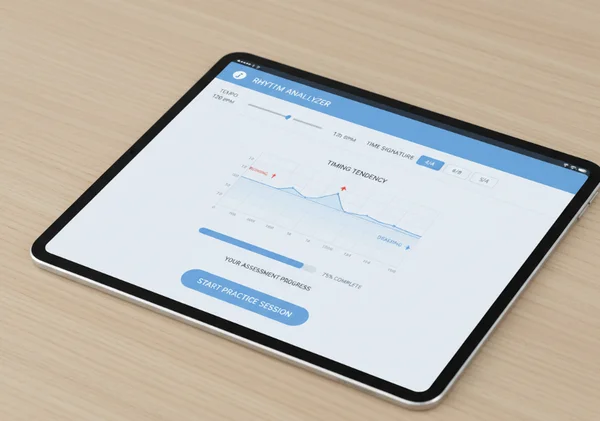 Online rhythm assessment tool interface